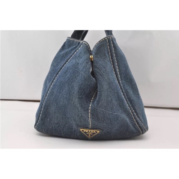 Authentic Prada Denim Blue Canapa Tote + Wallet! - Picture 4 of 13